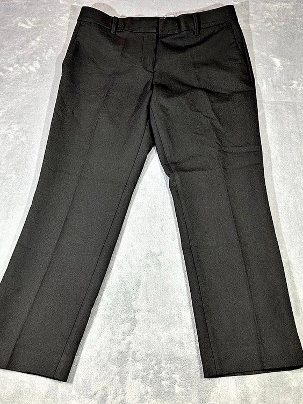 NWT Ann Taylor Women Black Twill Mid Rise Slim Ankle Pants Stretch Pockets Zip 1